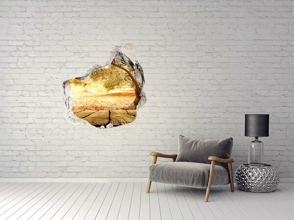 Autocolant un zid spart cu priveliște Grădină la soare