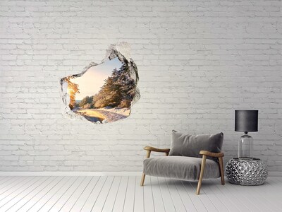 Autocolant gaură 3D Peisaj de iarnă în pădure