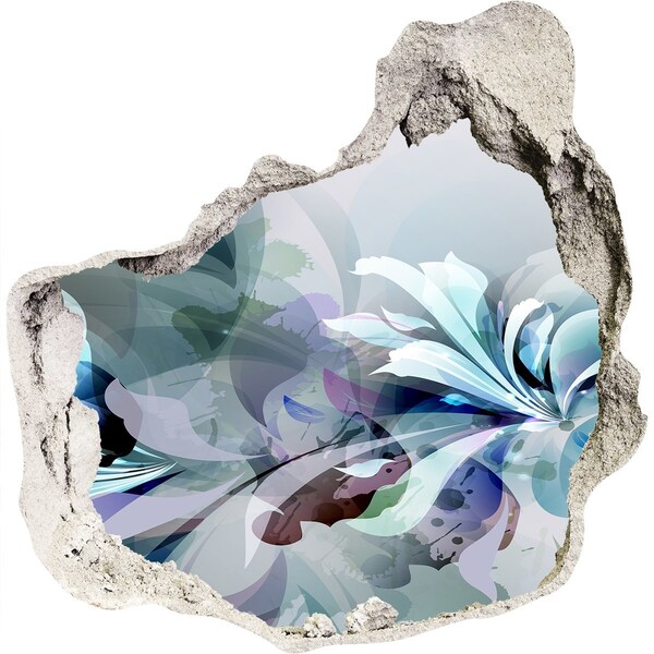 Fototapet un zid spart cu priveliște Iluzie florală în beton