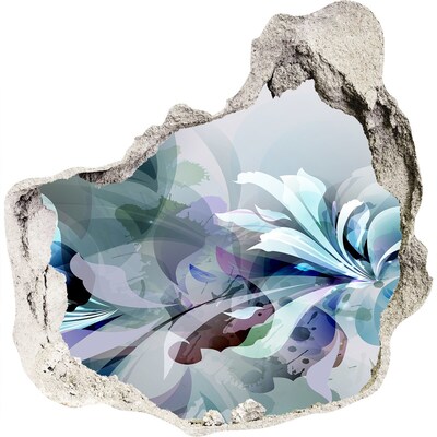 Fototapet un zid spart cu priveliște Iluzie florală în beton