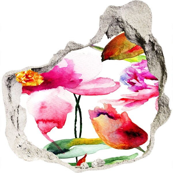 Autocolant autoadeziv gaură Grădina de flori din spatele zidului