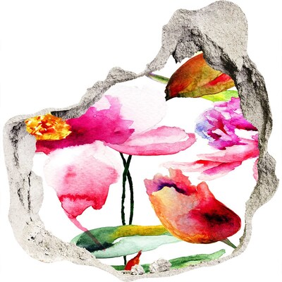 Autocolant autoadeziv gaură Grădina de flori din spatele zidului