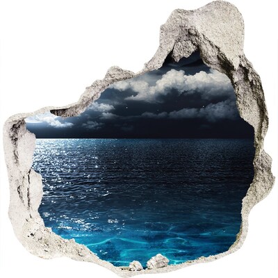 Autocolant 3D gaura cu priveliște Vedere nocturnă a mării