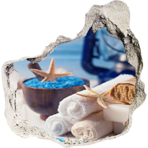 Autocolant gaură 3D Relaxați-vă la spa-ul de pe malul mării