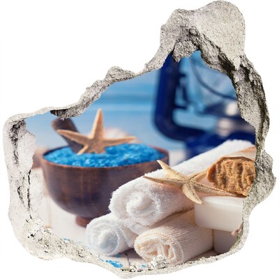 Autocolant gaură 3D Relaxați-vă la spa-ul de pe malul mării