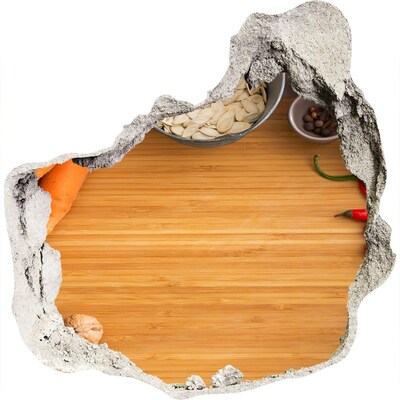 Autocolant gaură 3D Vedere a bucătăriei din spatele peretelui