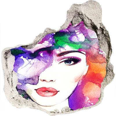 Autocolant autoadeziv gaură Portret în apă colorată