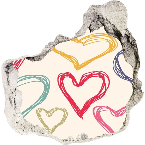 Autocolant autoadeziv gaură Inimă pe perete