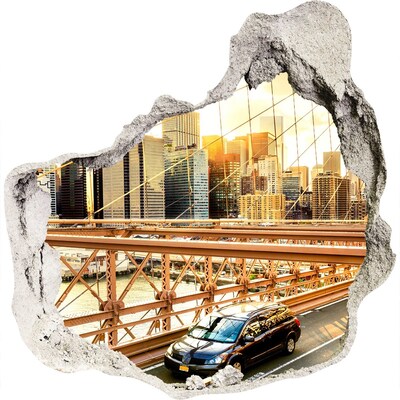 Autocolant autoadeziv gaură Podul Brooklyn la apus