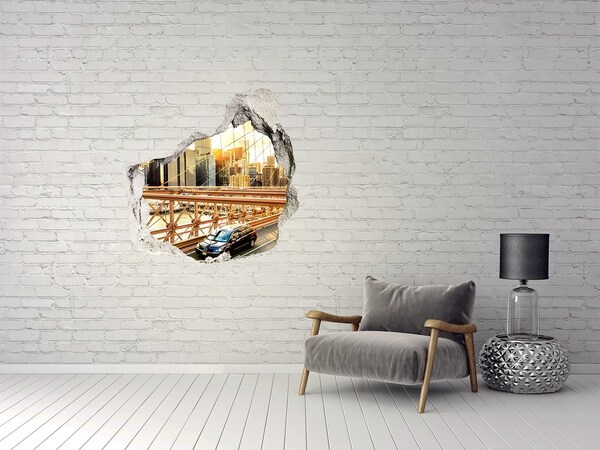 Autocolant autoadeziv gaură Podul Brooklyn la apus