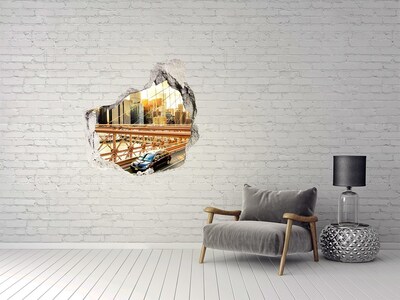 Autocolant autoadeziv gaură Podul Brooklyn la apus