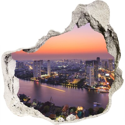 Autocolant 3D gaura cu priveliște vest de Bangkok