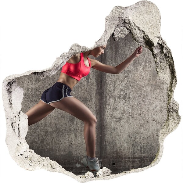 Autocolant 3D gaura cu priveliște Alergător în acțiune