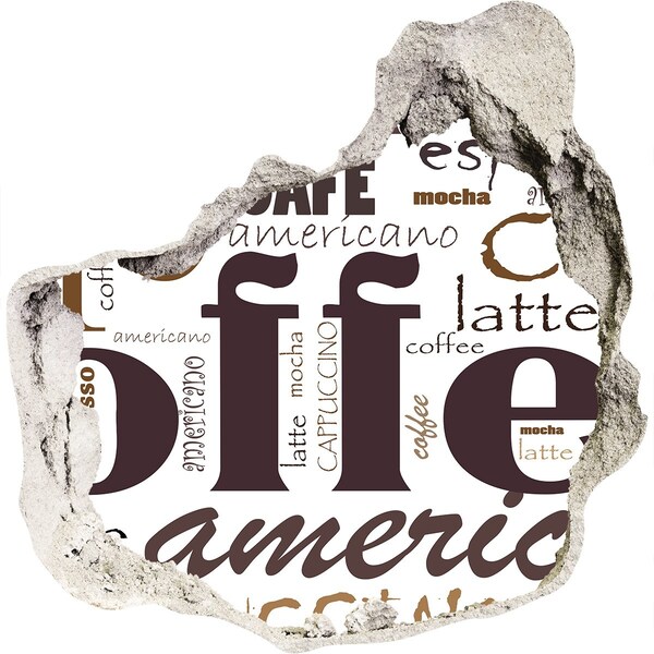 Fototapet un zid spart cu priveliște Oază de cafea