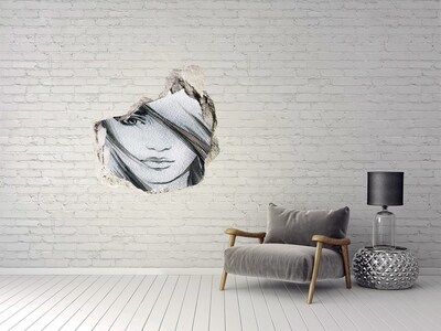 Fototapet 3D gaură în perete Portret de femeie