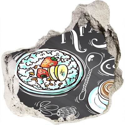 Autocolant autoadeziv gaură Mic dejun retro