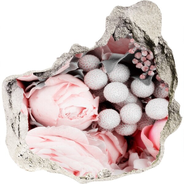 Fototapet 3D gaură în perete Un paradis al florilor în spatele zidului