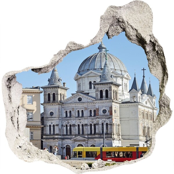 Autocolant gaură 3D Catedrala istorică din oraș