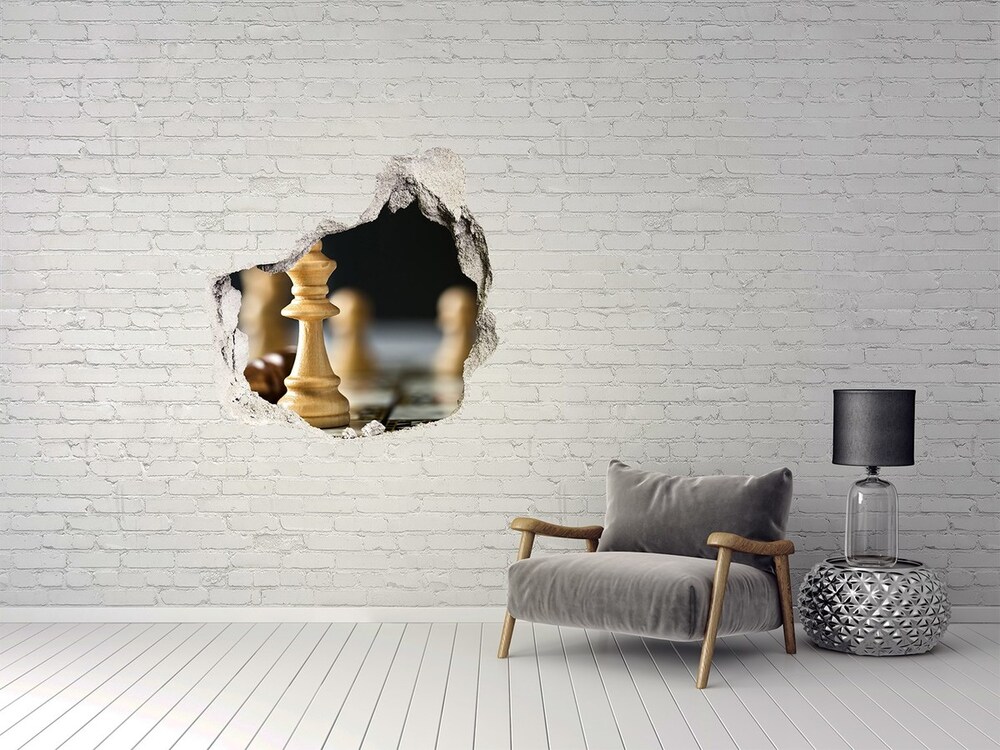 Fototapet 3D gaură în perete Şah