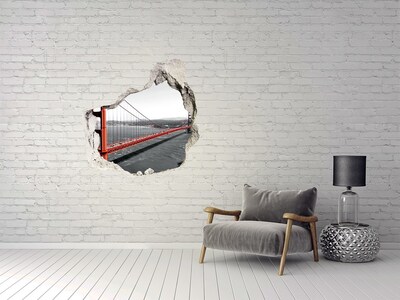 Autocolant 3D gaura cu priveliște Podul Golden Gate din San Francisco