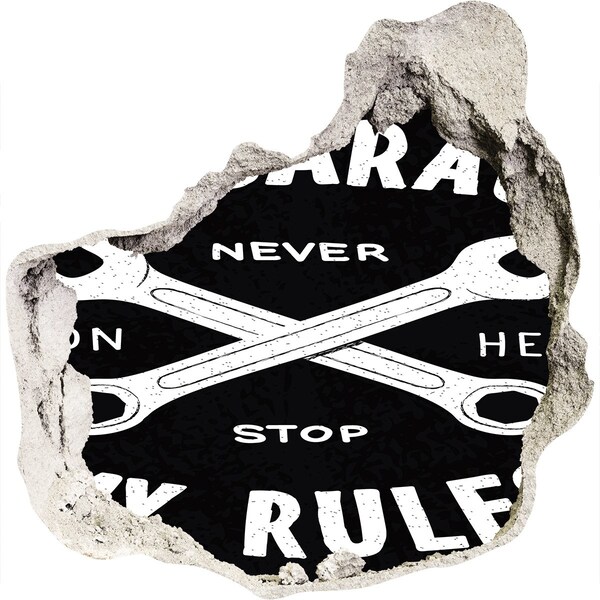 Autocolant un zid spart cu priveliște Atelier despre reguli