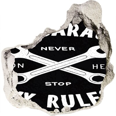 Autocolant un zid spart cu priveliște Atelier despre reguli