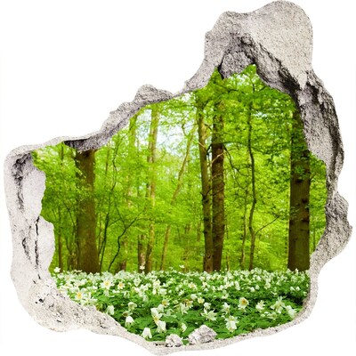 Fototapet un zid spart cu priveliște Flori în pădure