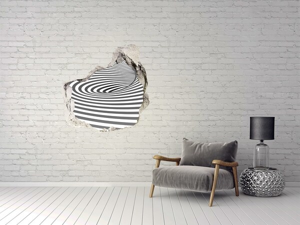 Fototapet 3D gaură în perete în spirală benzi