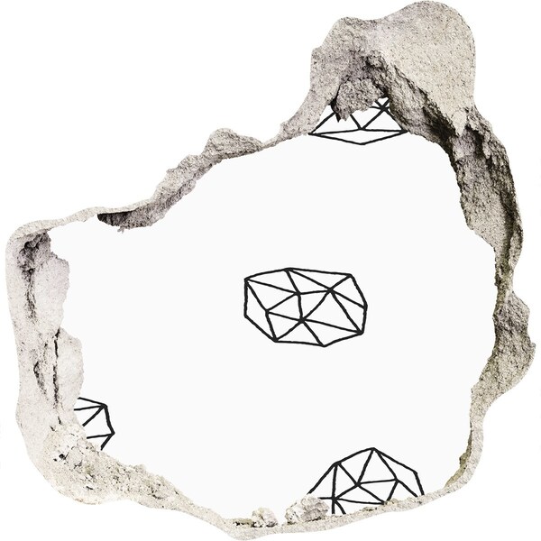 Fototapet un zid spart cu priveliște Diamante de aur într-o gaură în perete