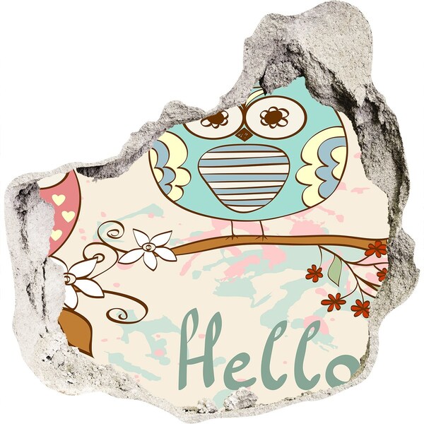 Autocolant autoadeziv gaură Bufniță într-o gaură în perete