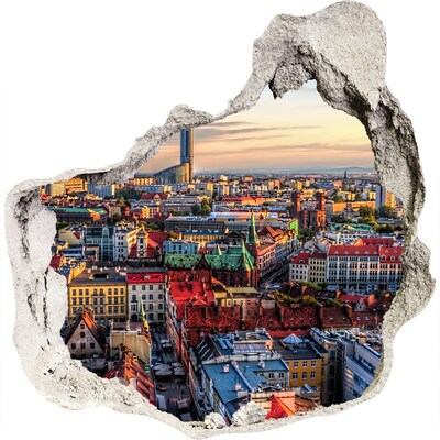 Autocolant gaură 3D O vedere de sus a orașului