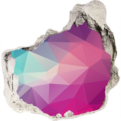 Autocolant un zid spart cu priveliște Geometrie în gaură