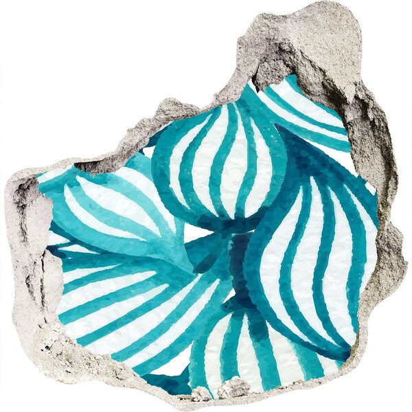 Autocolant autoadeziv gaură Frunze tropicale într-o gaură în perete