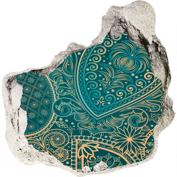 Autocolant de perete gaură 3D Model boho verde