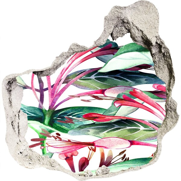 Autocolant de perete gaură 3D Grădina de flori din spatele zidului