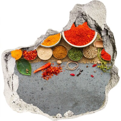 Autocolant de perete gaură 3D O bucătărie plină de condimente