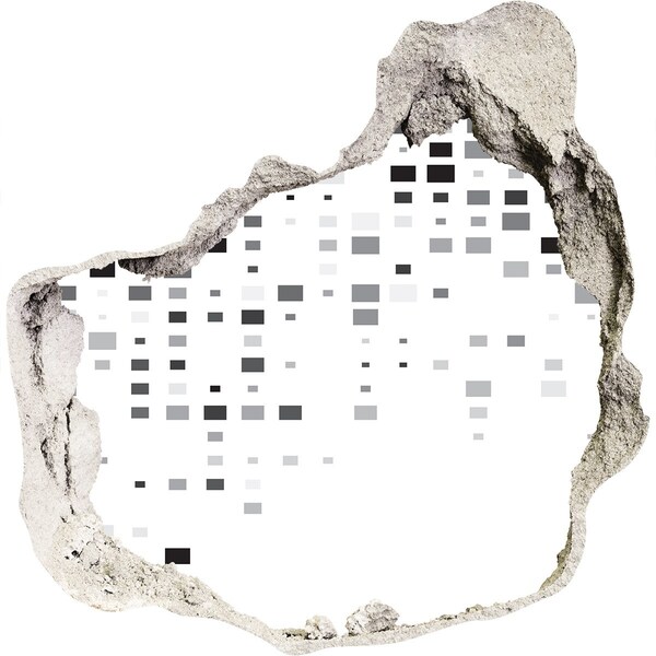 Autocolant gaură 3D perete dărăpănat cu model digital