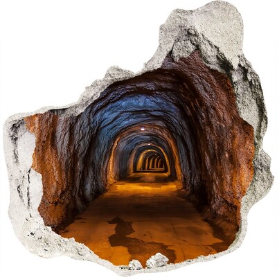 Fototapet 3D gaură în perete Tunel misterios în munți
