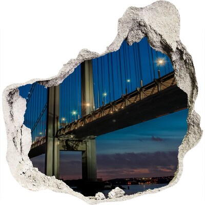 Autocolant gaură 3D Podul Brooklyn