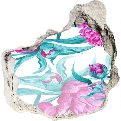 Autocolant un zid spart cu priveliște Grădina de flori din spatele zidului