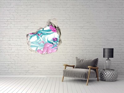 Autocolant un zid spart cu priveliște Grădina de flori din spatele zidului