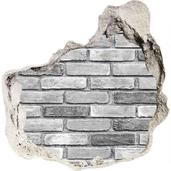 Autocolant gaură 3D Zid de cărămidă deteriorat