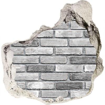 Autocolant gaură 3D Zid de cărămidă deteriorat
