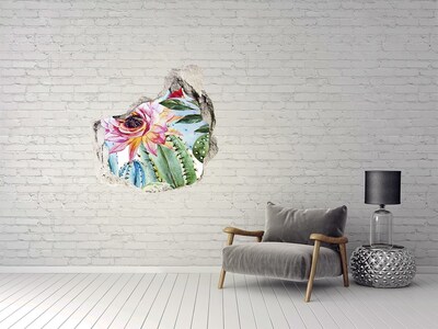 Autocolant autoadeziv gaură O oază florală printre cactuși