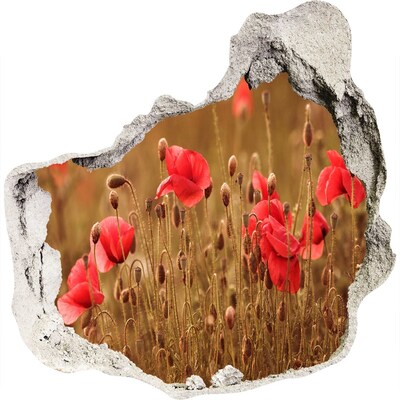 Fototapet un zid spart cu priveliște Flori printre zidul ruinat