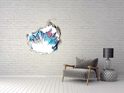 Autocolant autoadeziv gaură Un oraș modern în ruine