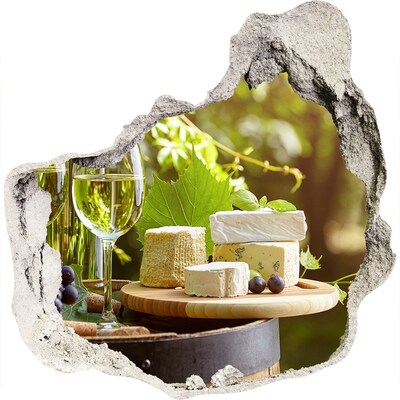 Autocolant 3D gaura cu priveliște Plăceri cu brânză la soare