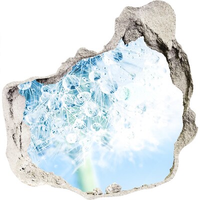 Autocolant 3D gaura cu priveliște Păpădii în albastru