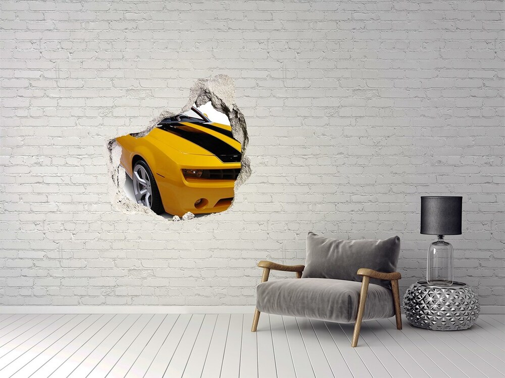 Autocolant de perete gaură 3D Mașină sport