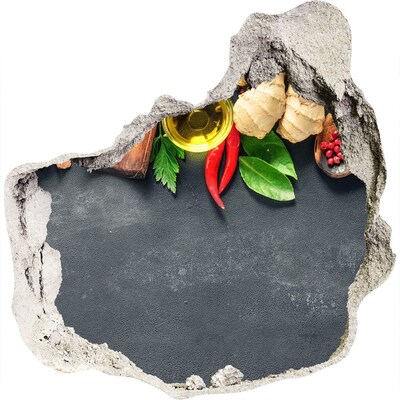 Autocolant de perete gaură 3D Arome de bucătărie de dincolo de zid